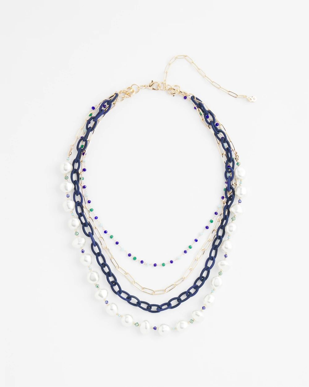 Multistrand Pearl & Blue Necklace | Chico's
